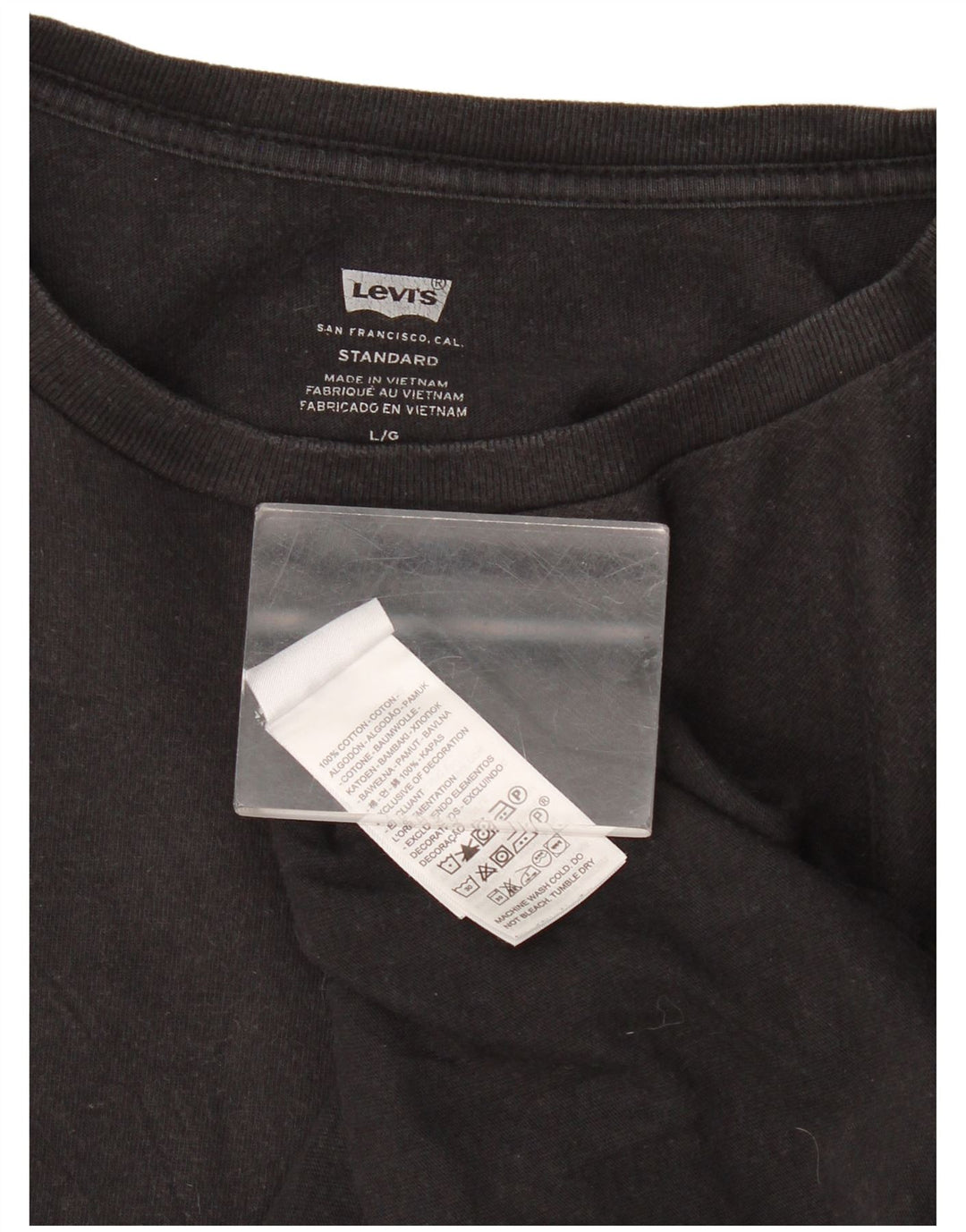 Camiseta masculina padrão Levi's Top grande de algodão preto