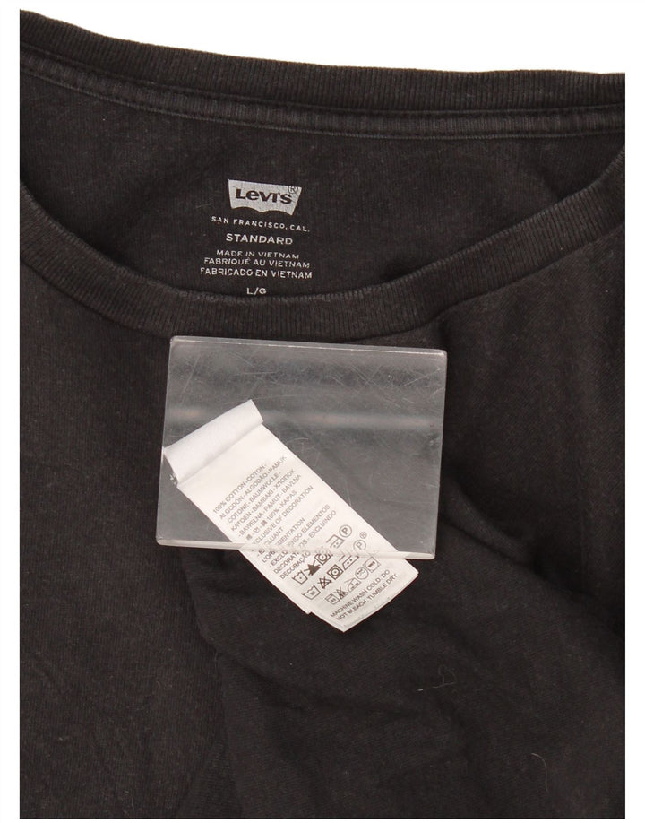 Camiseta masculina padrão Levi's Top grande de algodão preto