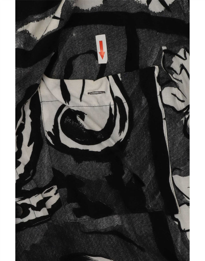 Camisa masculina de manga curta Hatico Performance média preta floral