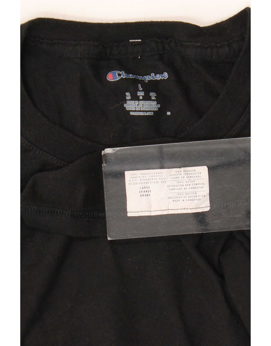 Camiseta masculina estampada Champion grande algodão preto