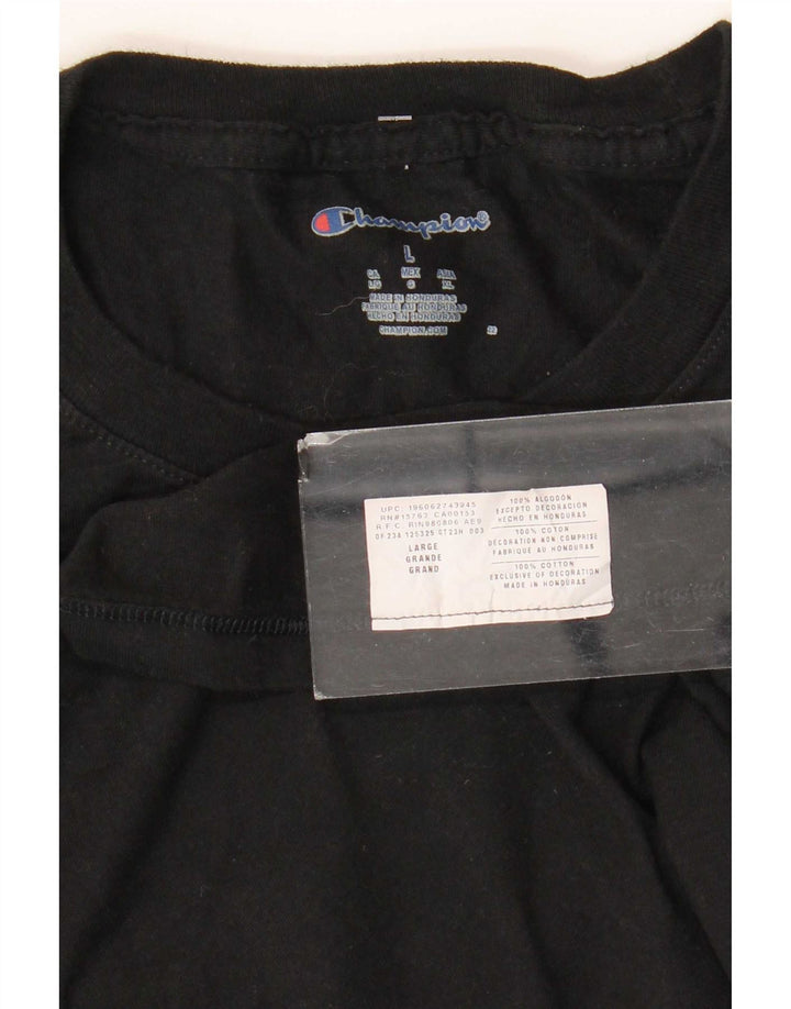 Camiseta masculina estampada Champion grande algodão preto