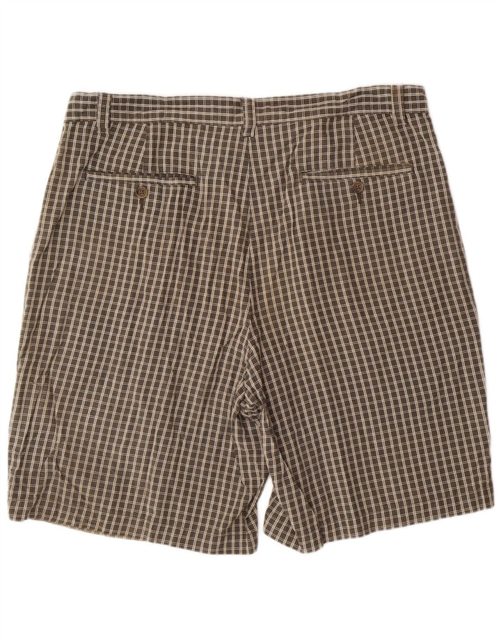 EDDIE BAUER Shorts Chino Masculino Pegged W36 Grande Algodão Xadrez Verde
