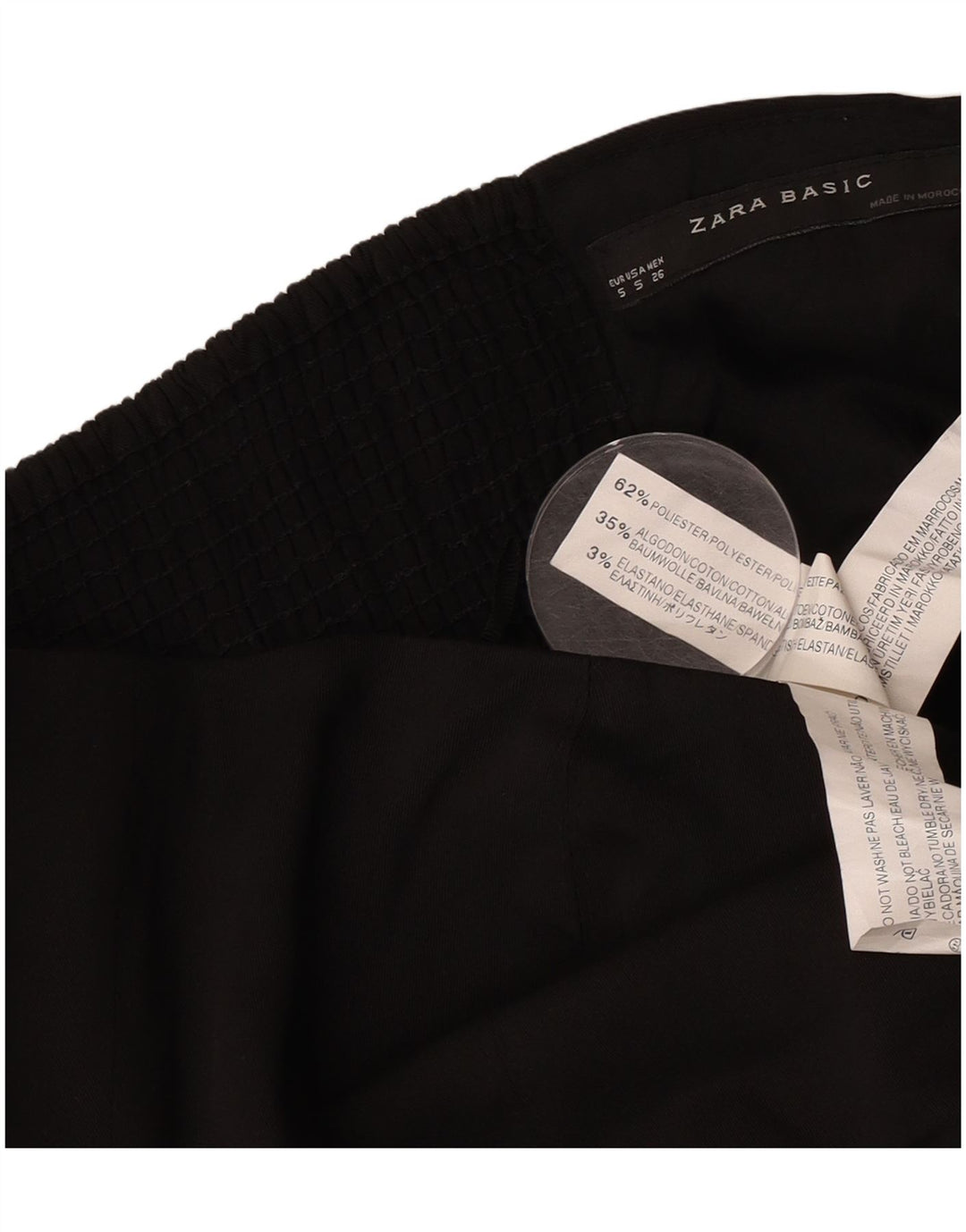 Zara Vestido feminino sem alças bolha Reino Unido 10 pequeno poliéster preto
