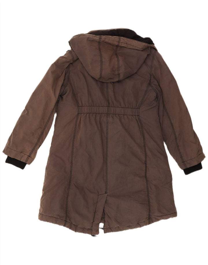 Jaqueta Parka Feminina Converse com Capuz Reino Unido 14 Algodão Marrom Médio