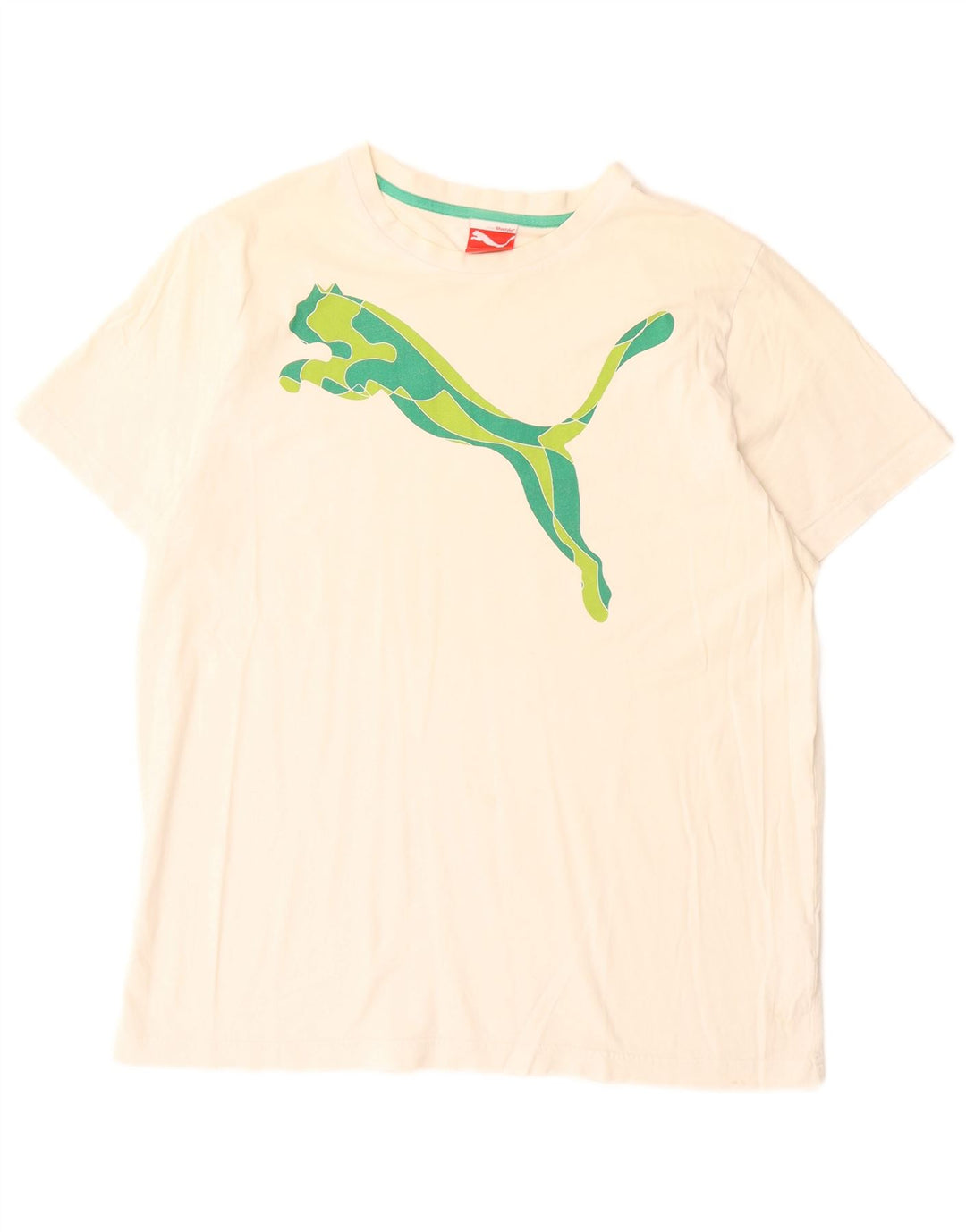 Puma Mens Graphic T-Shirt Top Grande Algodão Branco