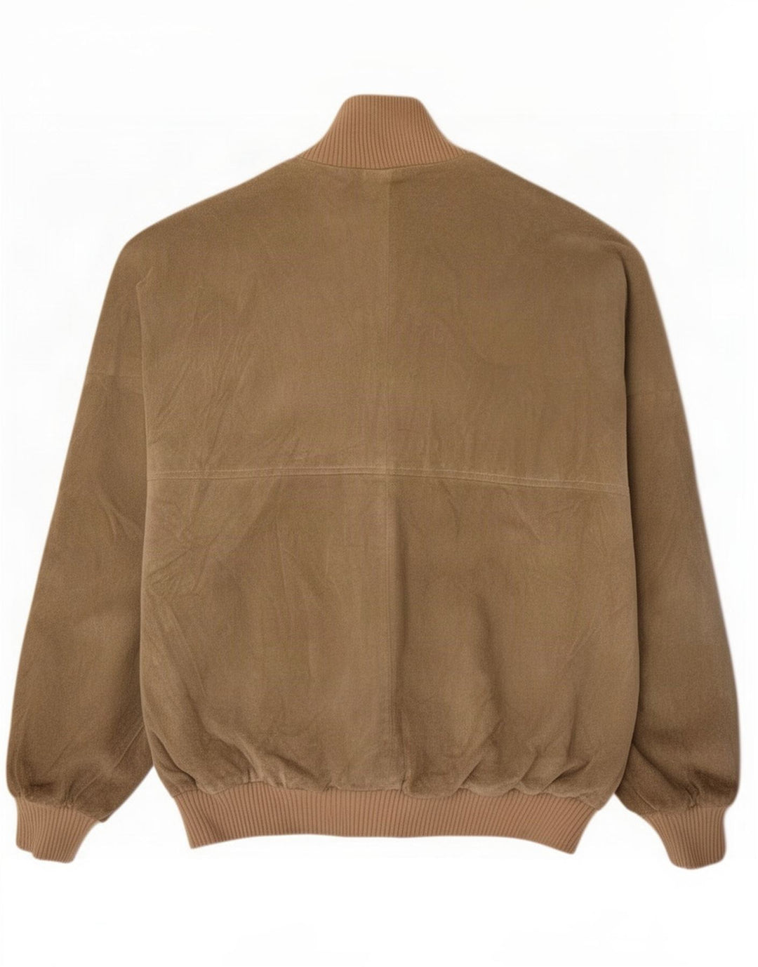 Jaqueta bomber masculina vintage de camurça Reino Unido 38 couro verde médio