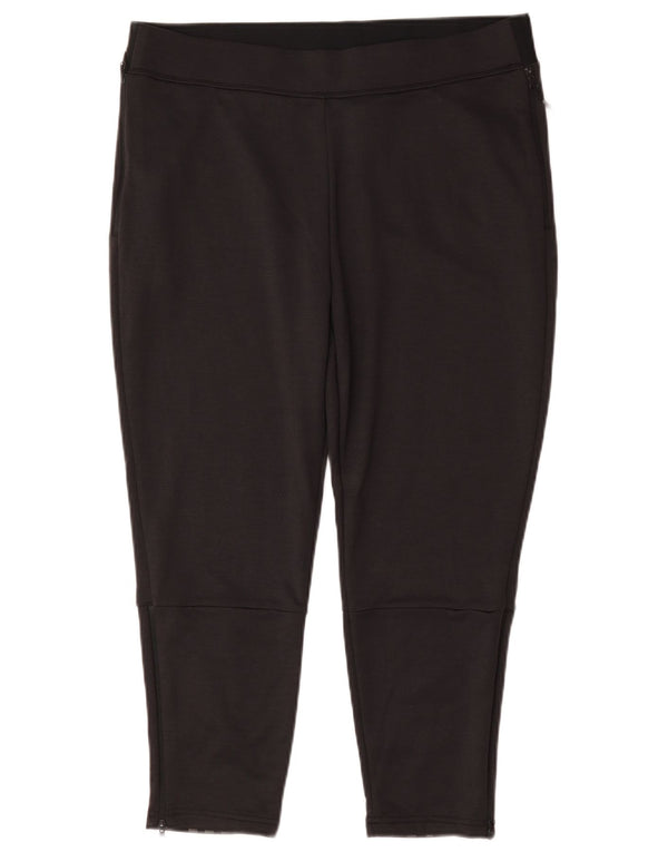 Calça de treino feminina Adidas UK 16/18 grande poliéster preto