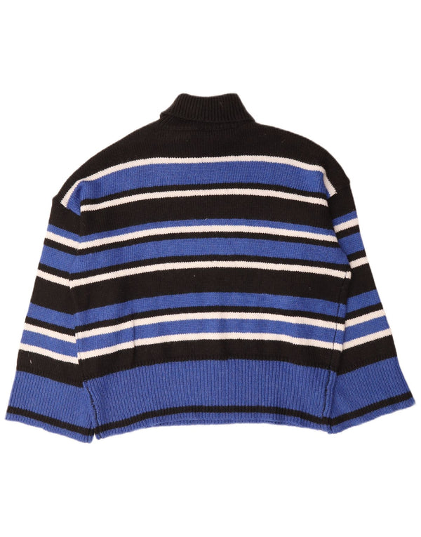 Body Flirt Suéter feminino oversized com gola redonda Reino Unido 18 XL listrado azul