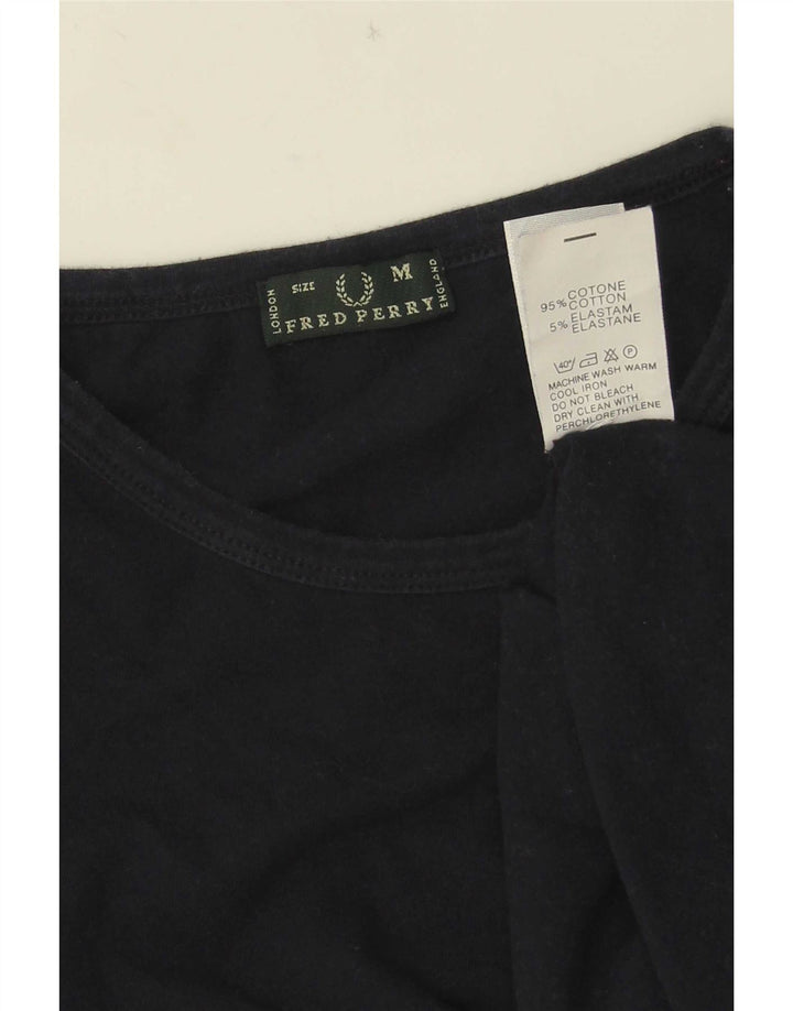 Colete curto feminino Fred Perry UK 12 algodão preto médio