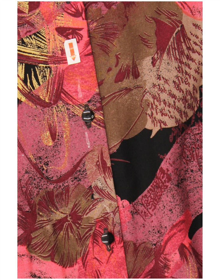 Conjunto de saia feminina vintage de 2 peças Reino Unido 12 médio W27 Borgonha floral retrô