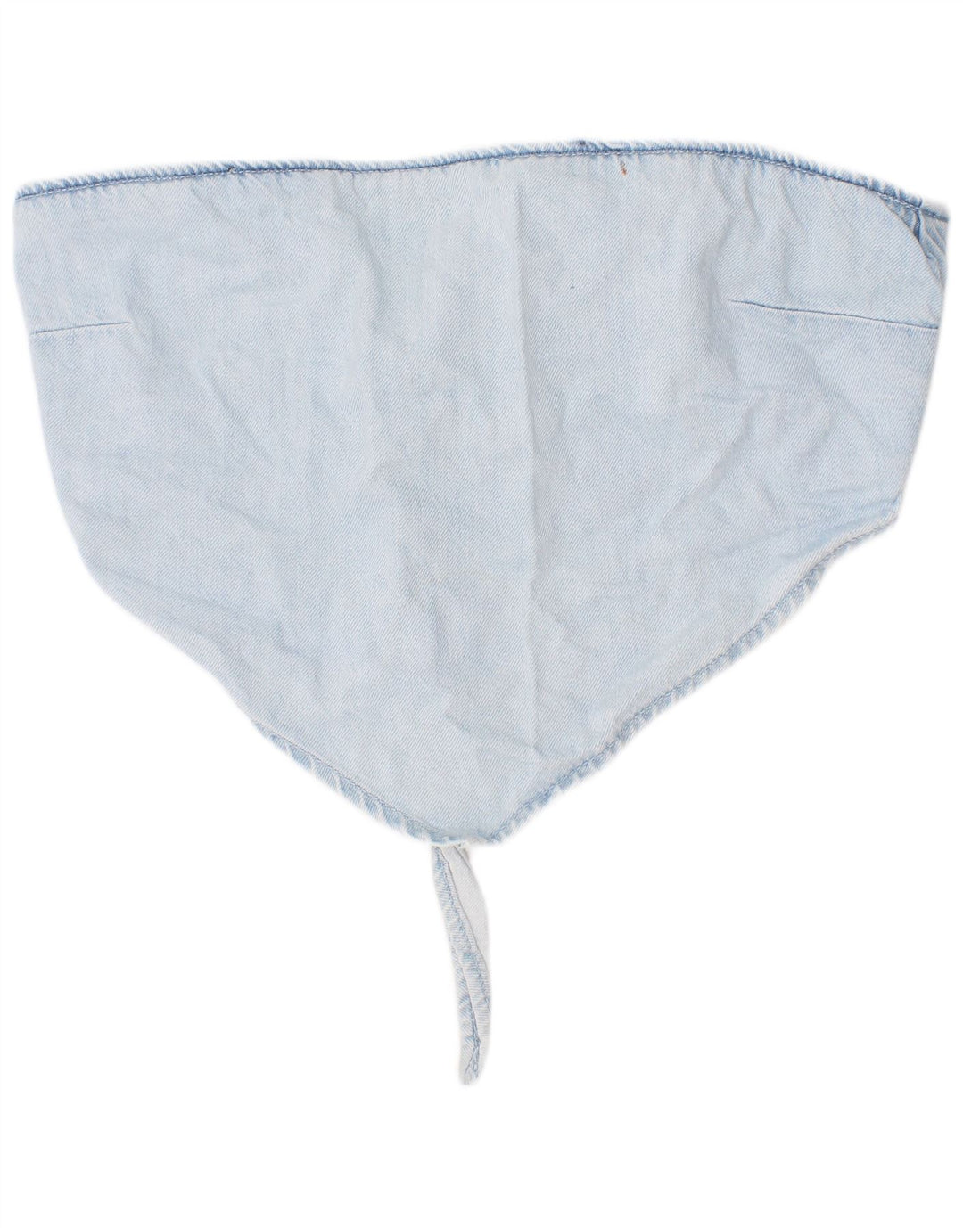 Zara Top feminino jeans curto azul médio algodão