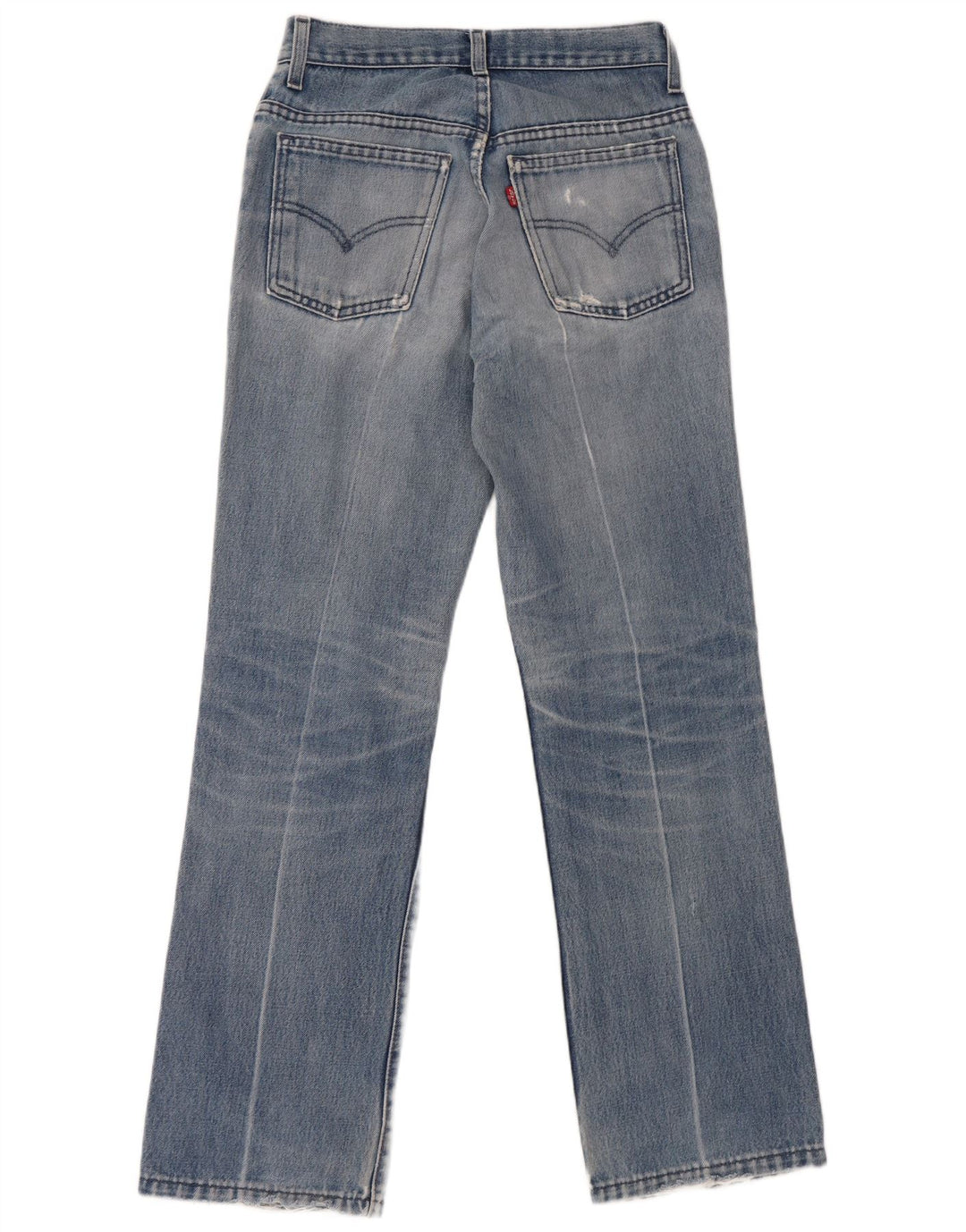 Calça jeans reta feminina Levi's desgastada W28 L32 algodão azul