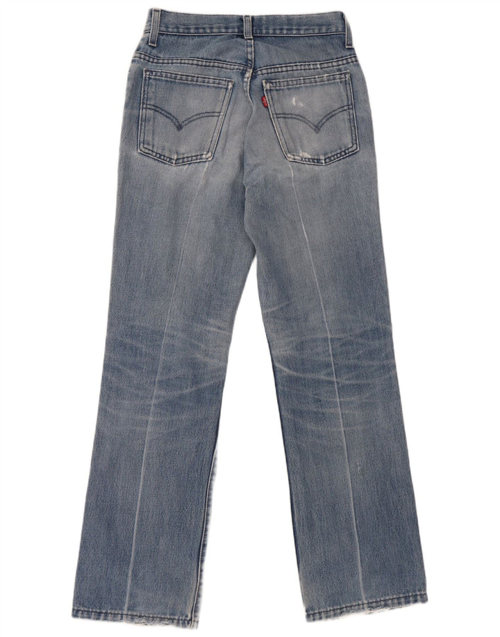 Calça jeans reta feminina Levi's desgastada W28 L32 algodão azul