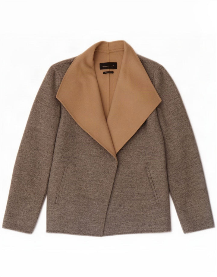 Jaqueta Blazer aberta feminina Massimo Dutti Reino Unido 14 lã cinza médio