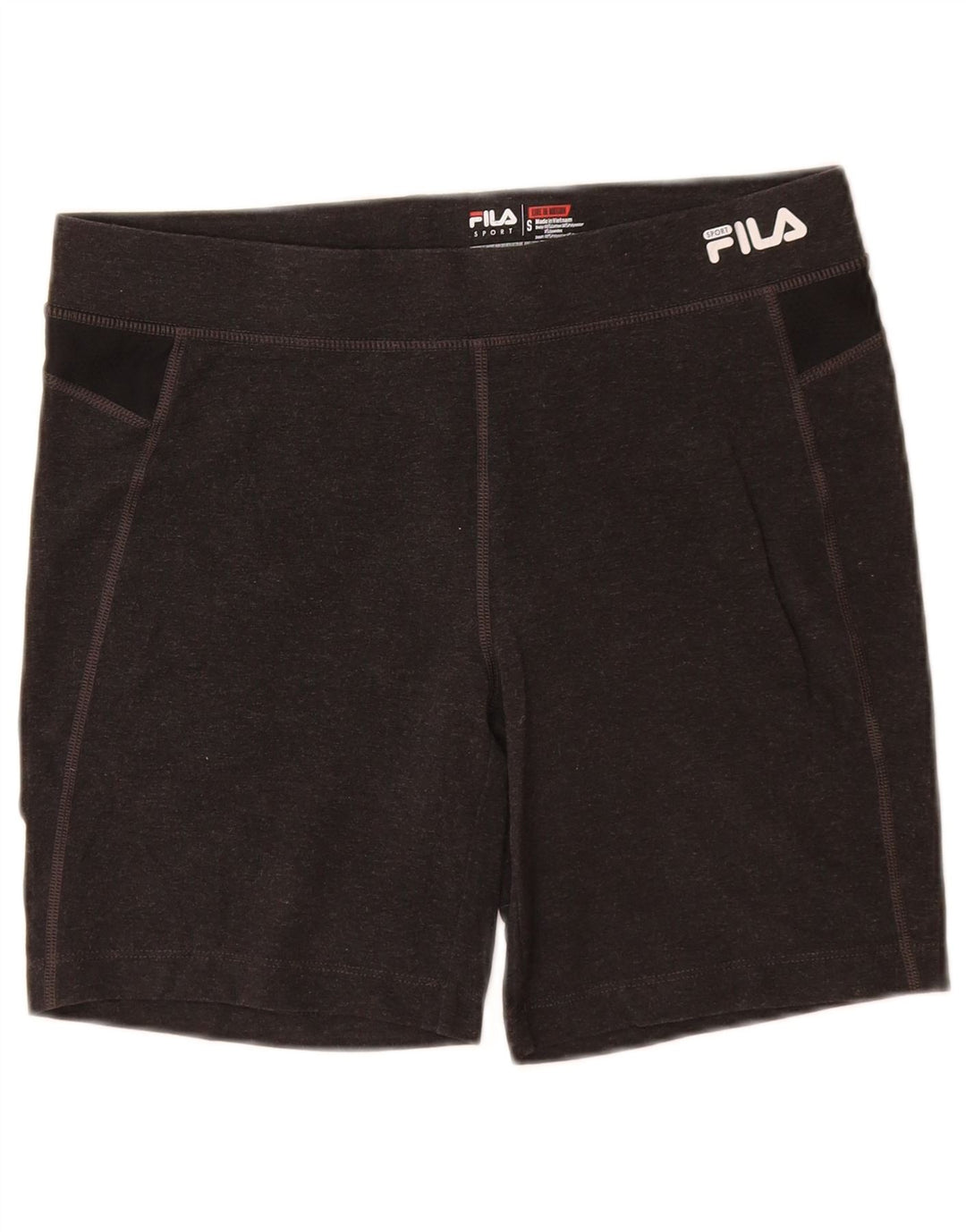 Shorts esportivos femininos FILA UK 8 pequeno algodão colorblock cinza