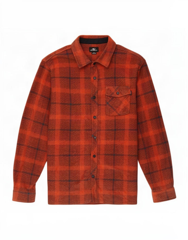 Camisa masculina de lã O'Neill grande poliéster xadrez laranja
