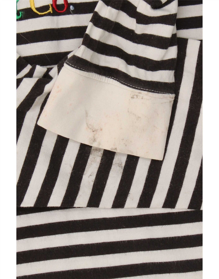 Levi's Womens Oversized Graphic Top Manga Longa Reino Unido 10 Pequeno Listrado Preto