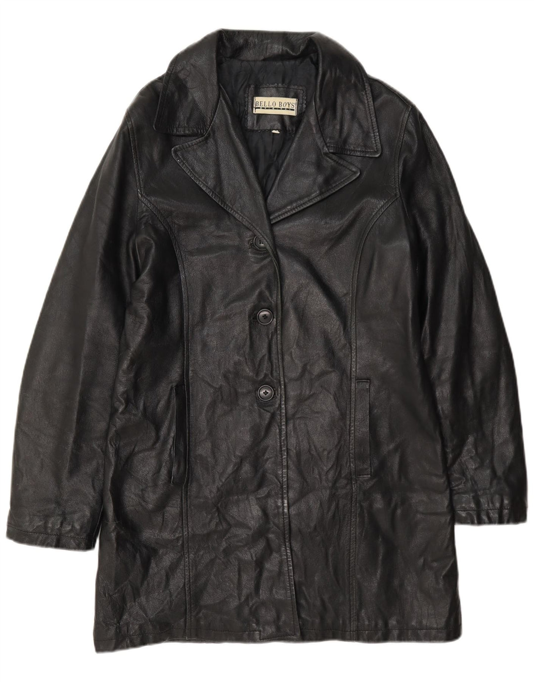 Casaco de couro feminino Bello Boys UK 14 grande preto