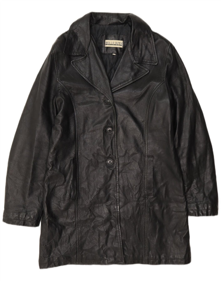 Casaco de couro feminino Bello Boys UK 14 grande preto