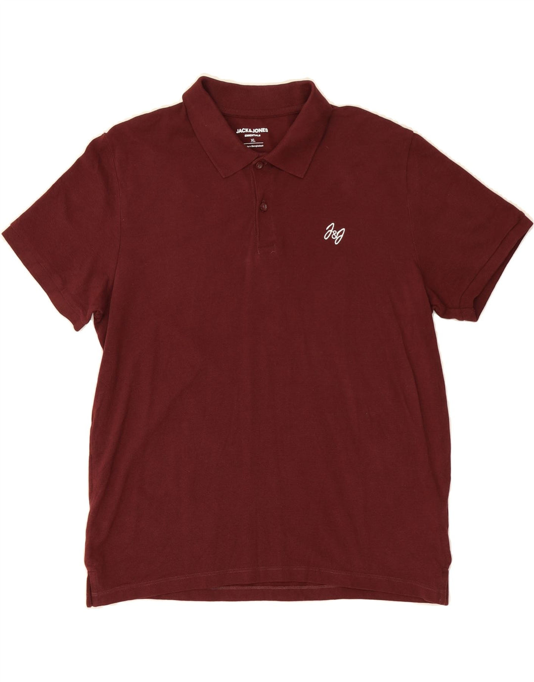 JACK & JONES Mens Polo Shirt XL Burgundy Cotton Vintage Jack & Jones and Second-Hand Jack & Jones from Messina Hembry 