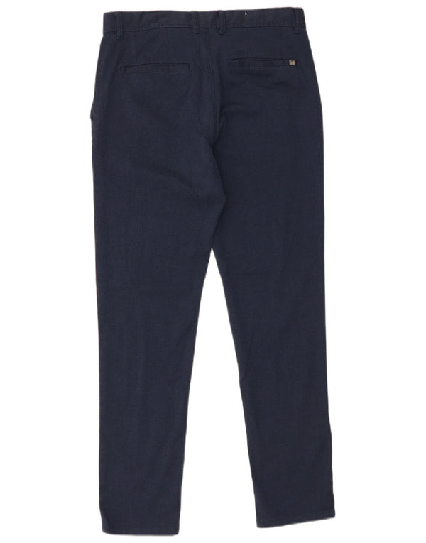 Zara Mens Slim Chino Calças EU 38 Pequeno W30 L29 Azul Marinho Poliéster