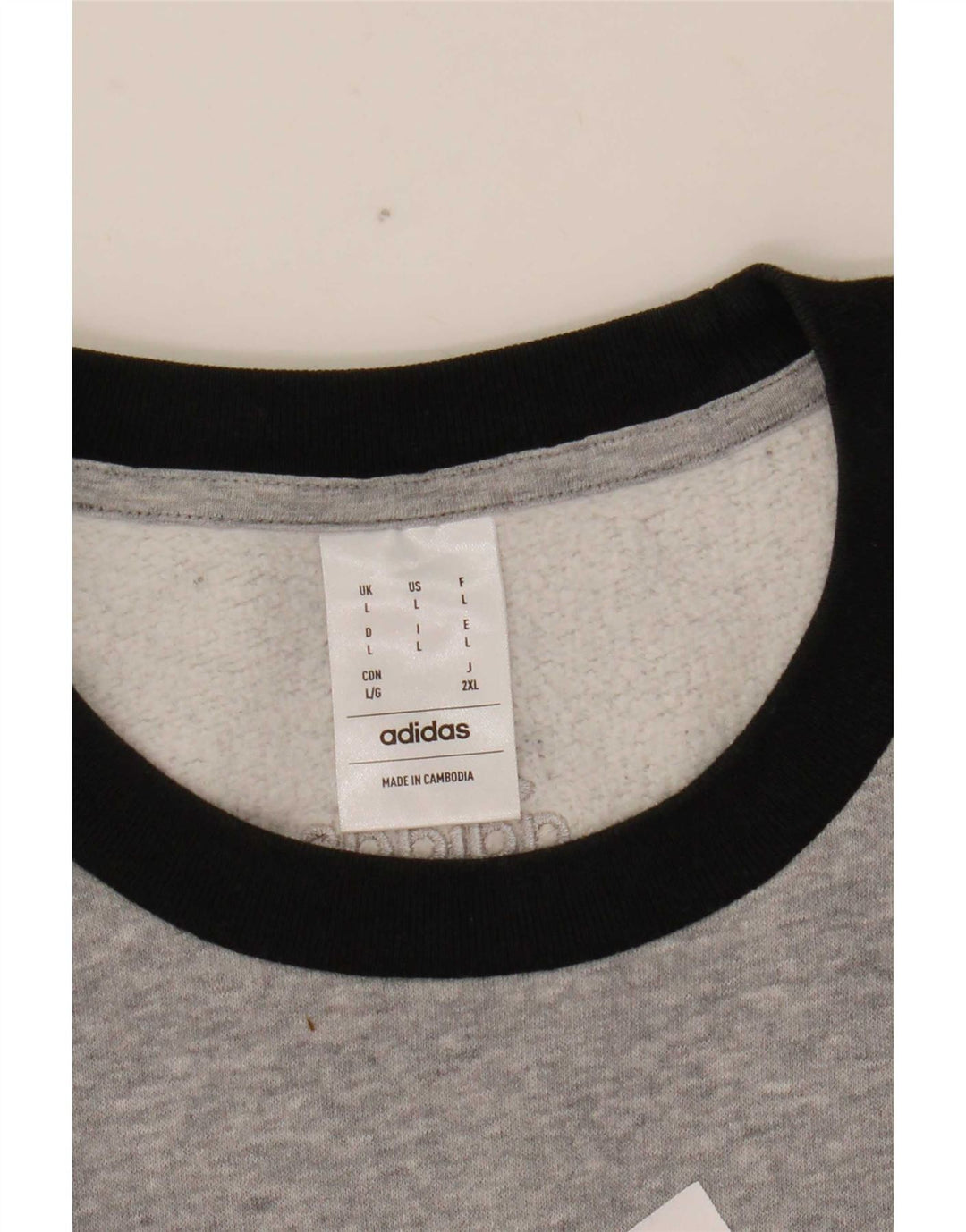 Adidas Mens Graphic Moletom Jumper Grande Bloco de cores cinza