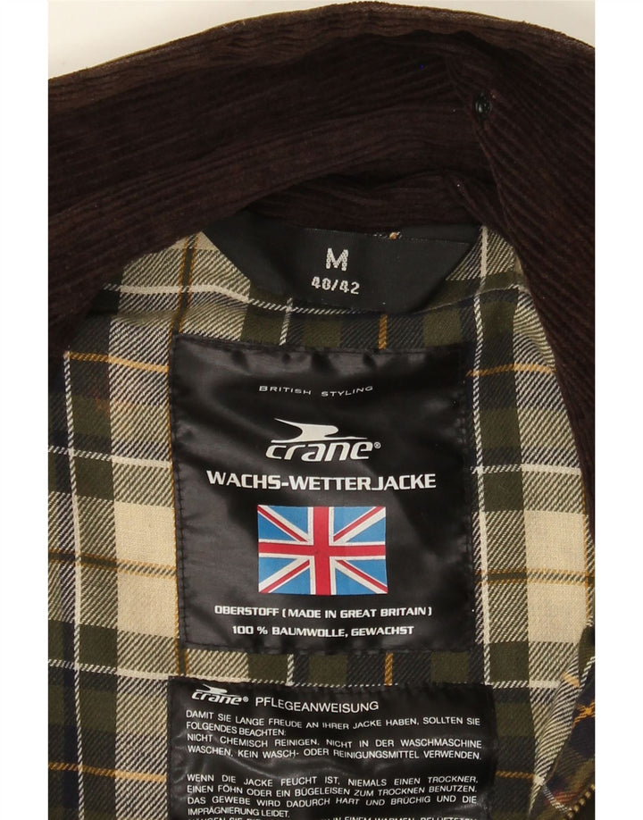 Jaqueta masculina de algodão encerado Crane UK 38 algodão verde médio
