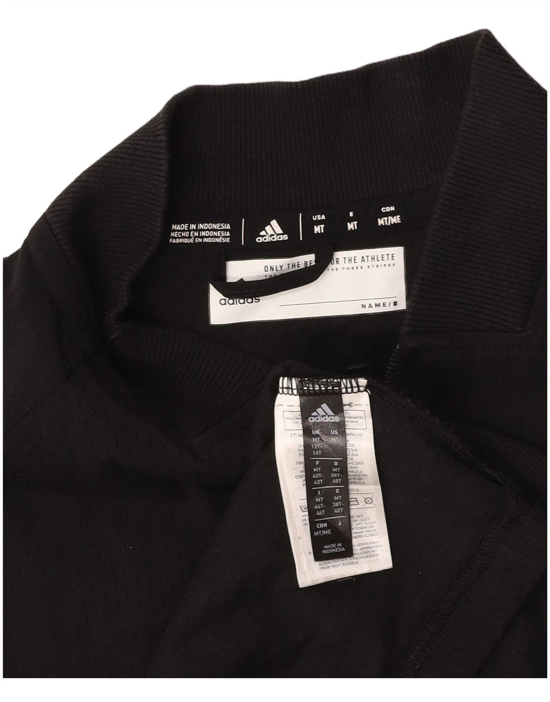 ADIDAS Womens Climalite Graphic Tracksuit Top Jacket UK 12/14 Médio Preto