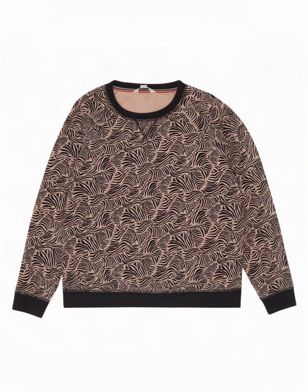 Suéter feminino Boden UK 14 algodão estampado animal rosa médio