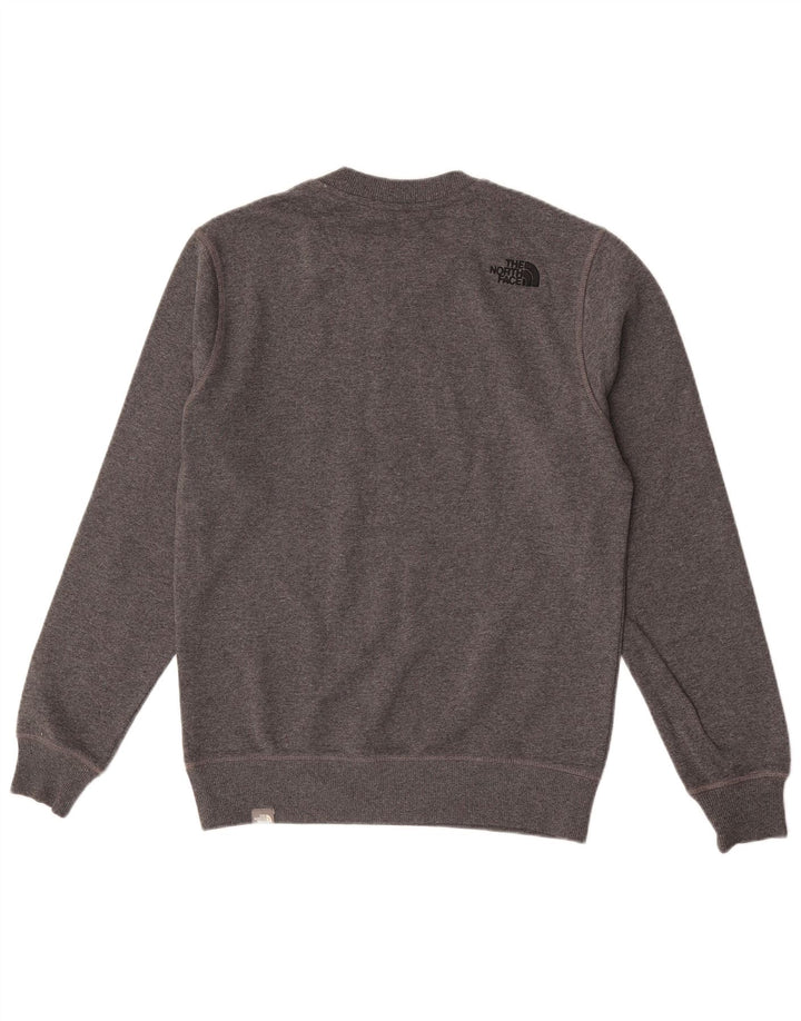 Moletom gráfico masculino The North Face, moletom pequeno cinza manchado de algodão
