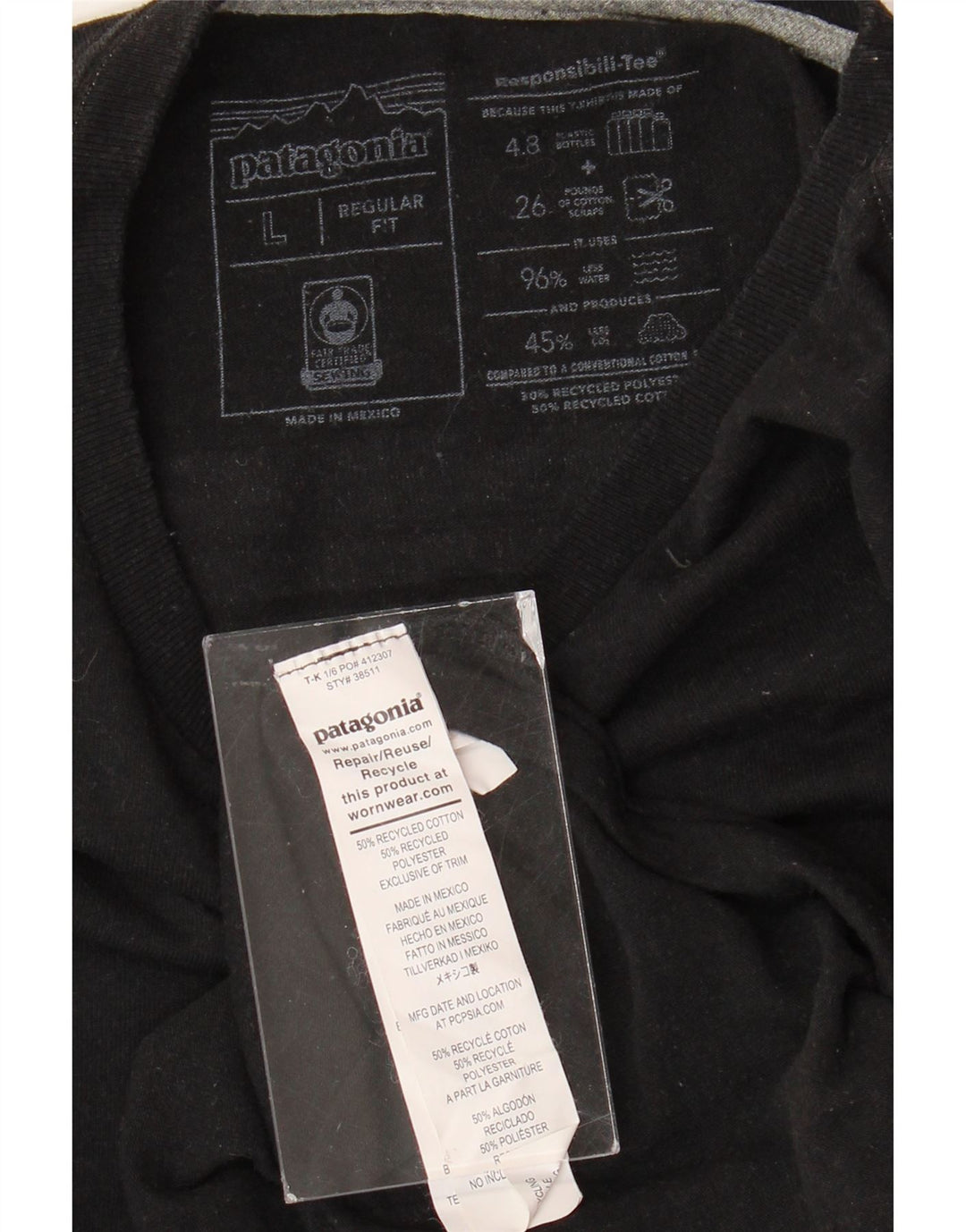 Camiseta masculina PATAGONIA com ajuste regular e estampa gráfica grande de algodão preto