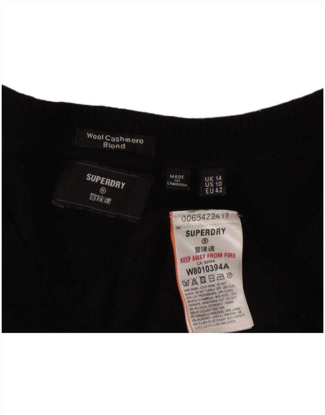 Vestido feminino Superdry UK 14 grande lã preta