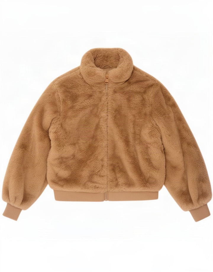 Jaqueta bomber Zara Girls Teddy Bear 9-10 anos poliéster bege