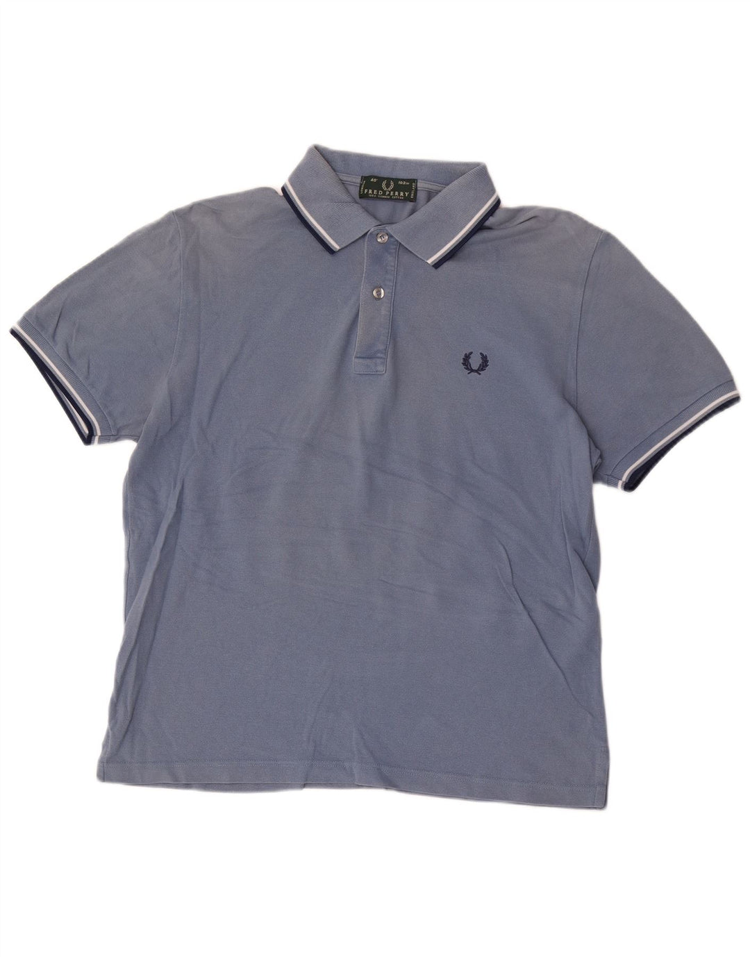 Camisa polo masculina Fred Perry algodão azul médio