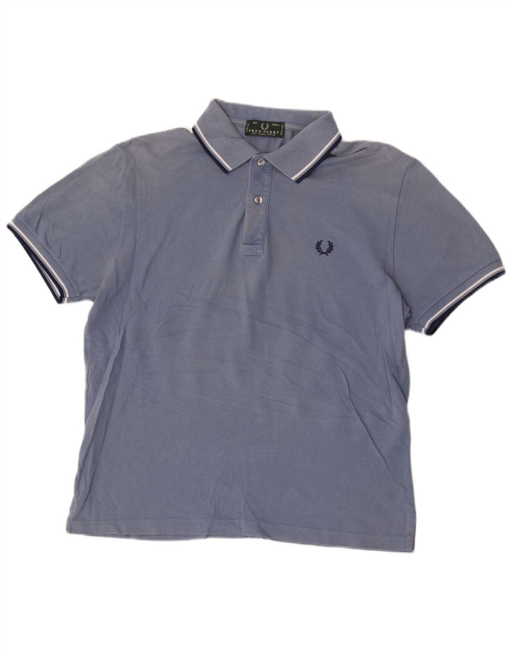 Camisa polo masculina Fred Perry algodão azul médio
