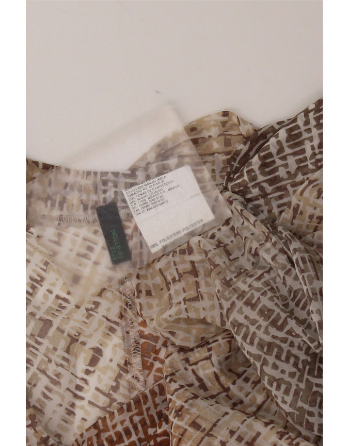 Blusa feminina sem mangas Benetton UK 12 média multicolorida geométrica