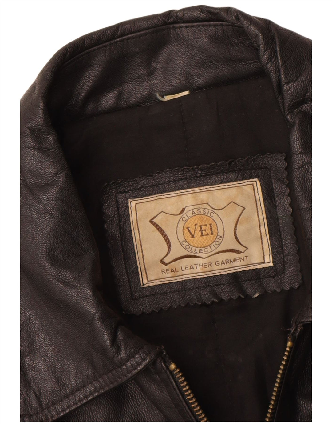 Jaqueta de couro masculina vintage UK 38 couro preto médio