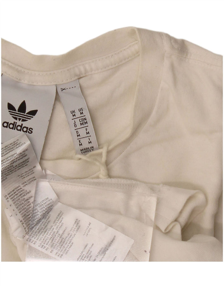 Adidas Mens Graphic T-Shirt Top Médio Algodão Branco