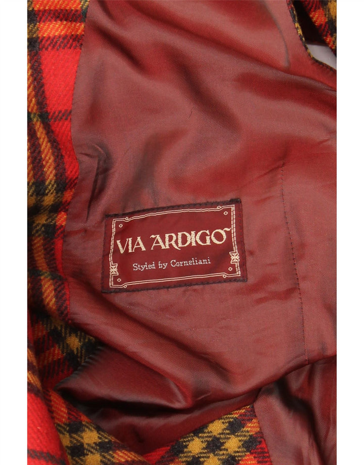 Via Ardigo Colete Masculino Pequeno Xadrez Vermelho