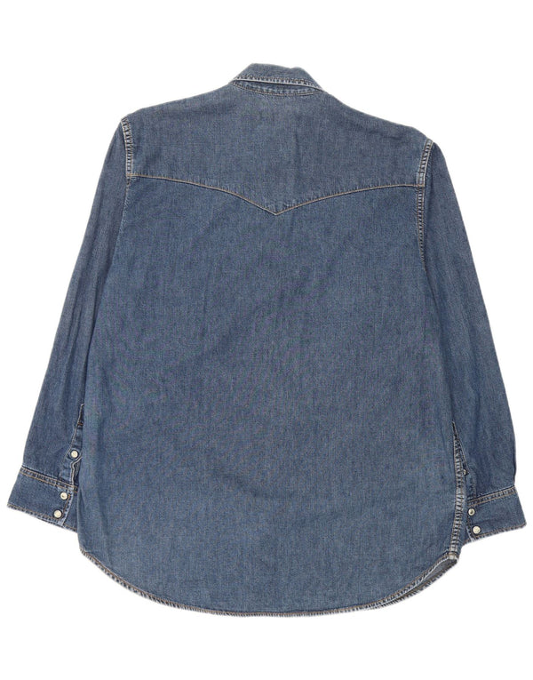 Camisa jeans masculina Lee algodão azul médio