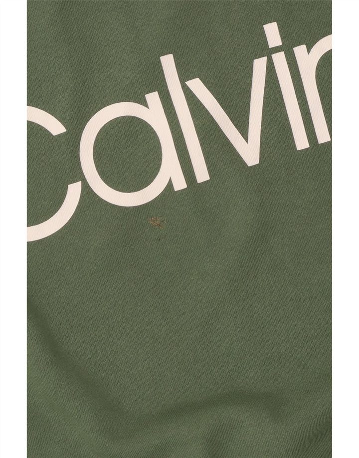 Calvin Klein moletom feminino oversized gráfico jumper Reino Unido 10 pequeno verde