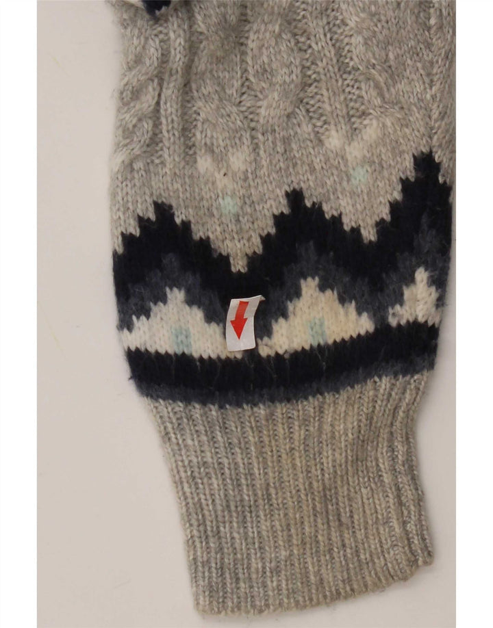 Suéter cardigã feminino Marks & Spencer Reino Unido 14 cinza médio Fair Isle