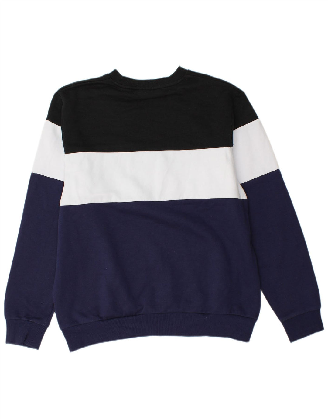 FILA moletom gráfico masculino jumper grande azul marinho algodão colorblock