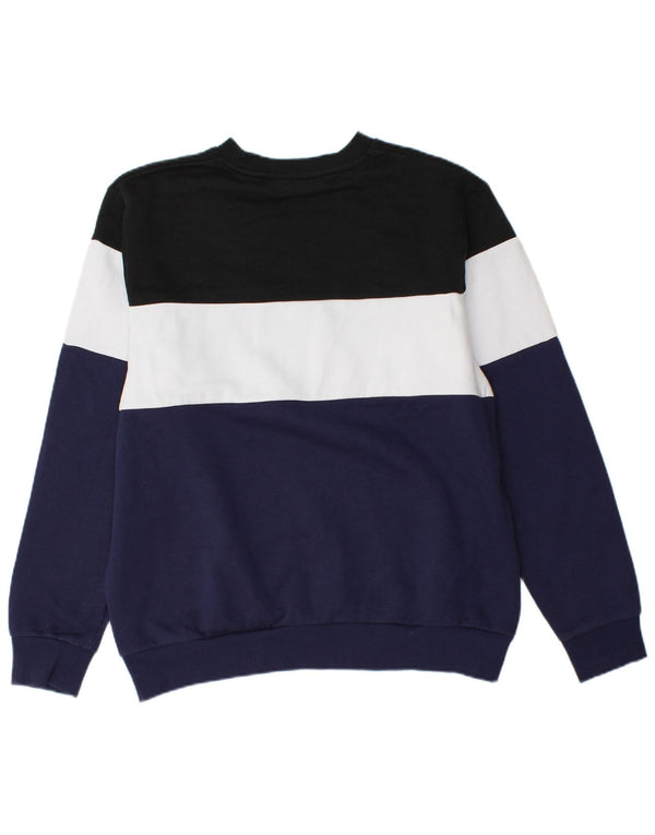 FILA moletom gráfico masculino jumper grande azul marinho algodão colorblock