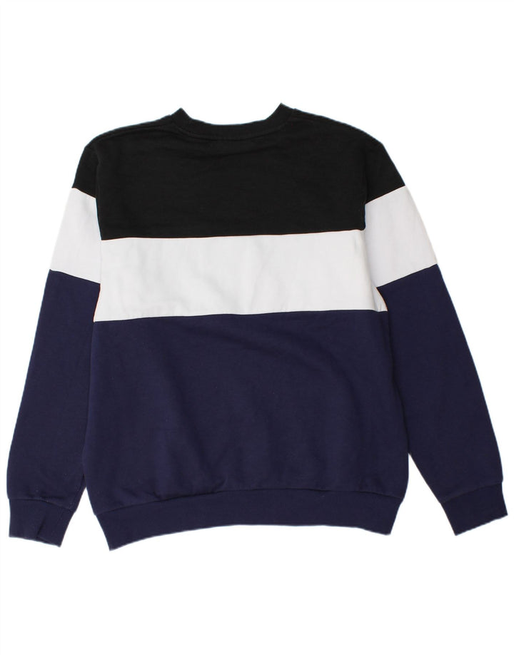 FILA moletom gráfico masculino jumper grande azul marinho algodão colorblock
