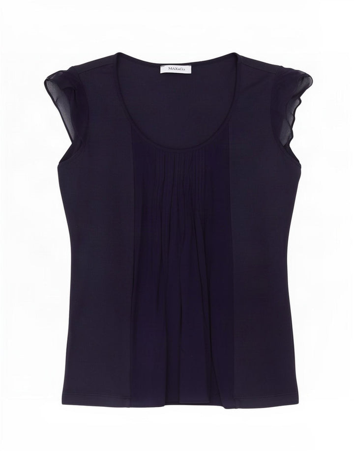 Blusa feminina Max & Co. UK 12 azul marinho médio