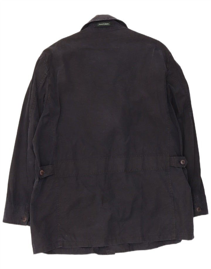 Jaqueta de chuva masculina Henry Cottons IT 50 grande algodão azul marinho