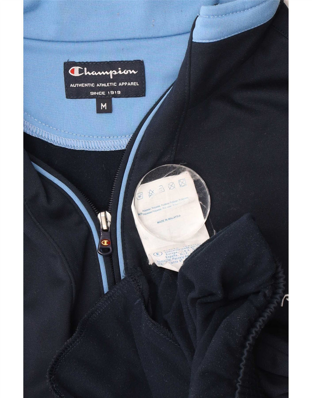 Jaqueta masculina de agasalho Champion médio azul marinho poliéster colorblock