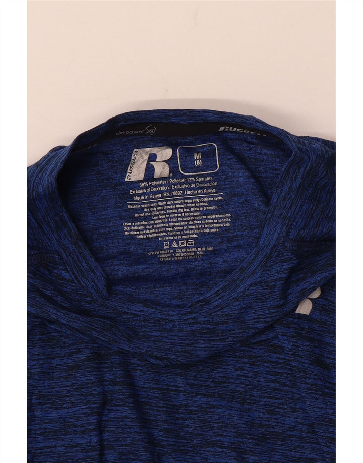 Russell Athletic Boys Dri-Power Top manga comprida 7-8 anos médio azul marinho