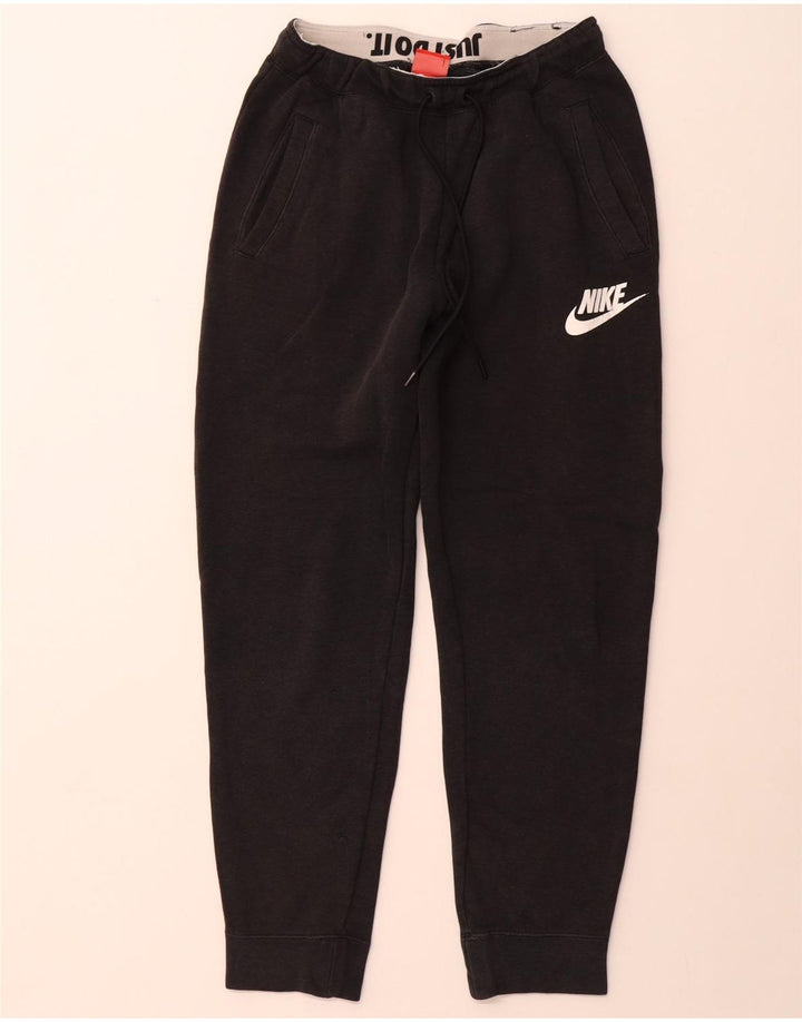 Calça de treino feminina Nike Joggers UK 8 pequena preta de algodão